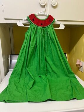 Green Watermelon-Accent Girls' Sundress